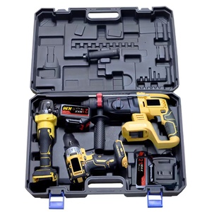 3-teiliger wiederauf ladbarer bürstenloser elektrischer Winkels chl eifer Haushalts-Akku-Schraubenschlüssel-Kombination werkzeugs atz OEM Custom ized Support - Product Image 3