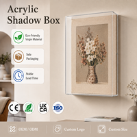 Kotak Display Shadow bening 6 X 8in akrilik untuk foto pernikahan bunga meja atas meja-untuk tanda mata dan lainnya