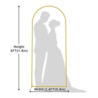 Arche de mariage en métal doré durable de 2,2 m, support pour ballons et fleurs, idéal pour la décoration de toile de fond de mariage et de fête d'anniversaire – Vente directe usine