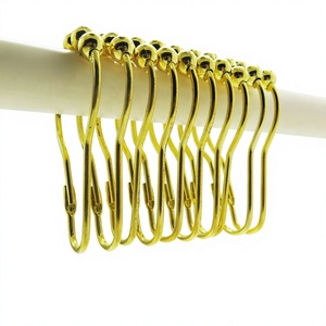 YIWANG vente en gros anneau de rideau de douche en forme de pied en métal doré pour fenêtre - Product Image 1