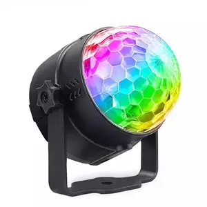Car Music Rhythm Led Flashing Small Dj Magic Ball Disco Strobe 7 Color Rotating Sound Party Lights