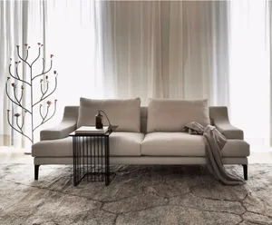 Lujo Hogar personalizado madera maciza gris oscuro esquina tela sala de estar sofá conjunto piso sofá muebles sofá