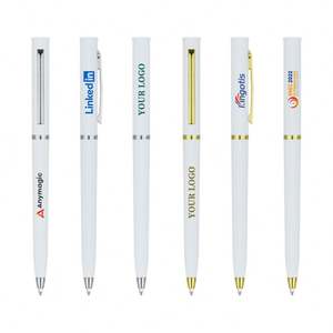 Stylo bille en plastique léger personnalisé avec logo imprimé multicolore, écriture 1,0 mm, cadeau d'affaires promotionnel CE - Product Image 1