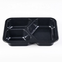 CPET recyclé ovable 2 compartiments scellant emballage alimentaire jetable compagnie aérienne conteneur CPET avec film anti-buée