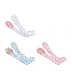 Women's Summer Sun Protection Ice Sleeve <b>Gloves</b> With Horseshoe Cuffs Loose Fit For Driving Outdoor Use UV Protection Ice <b>Silk</b> - Product Image 3