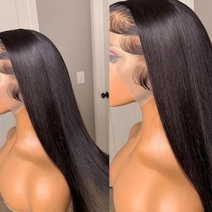 Glueless Bone Straight Wholesale Raw Remy Brazilian Virgin Human Hair HD Swiss Lace Frontal <b>Wig</b> for Black <b>Women</b> - Product Image 2