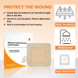 Perban Silikon Hidrogel Steril Carbou 10*10cm, Perekat Tahan Air untuk Kulit Sensitif, Perawatan Luka, untuk Luka Gores - Product Image 3