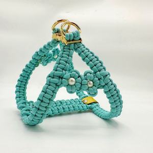 Paracord kucing peliharaan dikepang mewah mudah kontrol anak anjing anjing produsen harnes anjing logo kustom taktis cetak - Product Image 6