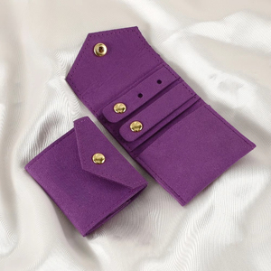 Customized logo Mini Jewelry Storage Bag Portable Folding <b>Small</b> Bag Earrings Necklace Ring Jewelry Roll Bag - Product Image 3
