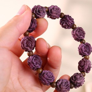 Pulsera de madera de ciprés con flor, unisex, regalo, joyería, pulsera de moda con dijes - Product Image 3