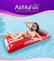 AMF Lit flottant gonflable, jouet aquatique, pour fêtes de piscine estivales, portable, en PVC de 0,25 mm d'épaisseur