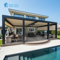 Pergola Bioclimatique Autoportante Motorisée en Aluminium Sweet Home avec Lames Orientables, Résistante au Vent et à l'Eau, pour Jardin Extérieur