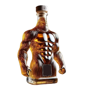 Carafe à whisky en verre borosilicate de 19 cm en forme de singe musclé, soufflée à la main, résistante à la chaleur, décoration de bar, cadeau pour la maison, <span class=keywords><strong>prix</strong></span> bas - Product Image 1