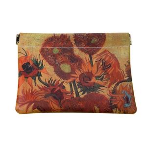 Creativo semplice Mini contenitore portatile in pelle per rossetto custodia di piccole dimensioni Shrapnel di girasole pittura a olio elegante fiore - Product Image 5