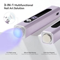 Lampe à Ongles UV 3 en 1 Aimant Œil de Chat 8s Flash Cure Lampe Tampon à Ongles Affichage LCD Mini Séchoir à Ongles Portable Rechargeable