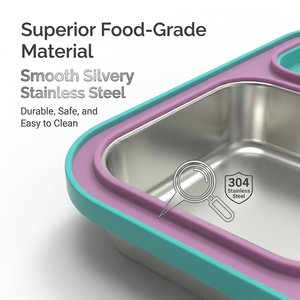 AOHEA Custom Unique Food Container Sandwich Microwave Leak Proof <b>Tiffin</b> 304 Stainless Steel Loncheras Kids Bento Lunch <b>Boxes</b> - Product Image 4