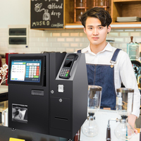 Conception de couleur OEM commande intelligente borne automatique prépayée accepteur de billets kiosque de paiement de factures avec accepteur de pièces en espèces