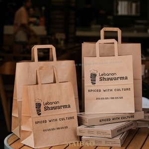 Sac en papier kraft recyclable à emporter pour restaurant/café <span class=keywords><strong>Shawarma</strong></span> - Product Image 4