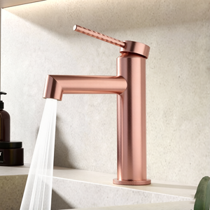 Robinet de lavabo de salle de bain de luxe en laiton antique couleur or rose, mitigeur chaud/froid durable, économiseur d'eau, anti-éclaboussures avec fonction de mousseur - Product Image 4