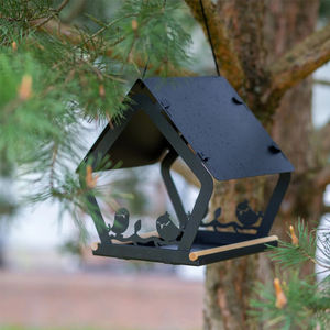 JH-Mech Artistique Nichoir Suspendu Décor de Jardin Durable Résistant aux Intempéries Sauvage Amical Grande Capacité Mangeoire à Oiseaux Suspendue - Product Image 1