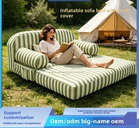 Canapé-lit gonflable 2-en-1 moderne et minimaliste avec housse en tissu amovible et lavable, double chaise longue paresseuse pour l'extérieur