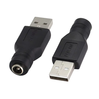 Adaptateur de prise femelle vers prise mâle USB 2.0 / Prise femelle 5V/12V AC/DC pour ordinateur portable 5.5*2.1mm