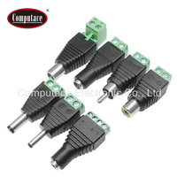 Connecteur d'alimentation RCA femelle à bornes à vis 12V 5A en laiton nickelé, adaptateur de prise de câble noir, vente en gros, nouveau