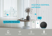 Stores verticaux motorisés intelligents Wi-Fi sur mesure, occultants à 100 %, avec rail en aluminium, étanches, télécommande pour portes coulissantes en verre