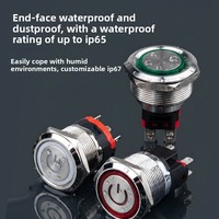 Interrupteur à bouton-poussoir en métal 22/25 mm, courant élevé 20A 250V, auto-bloquant, réinitialisable, avec voyant LED, étanche, alimentations haute puissance