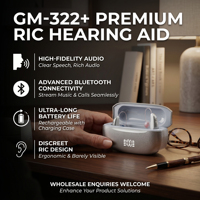 OEM ODM BOM pris en charge 32 canaux RIC Prothèse auditive Factory Direct Premium Digital Sound avec boîtier de charge intelligent de désinfection