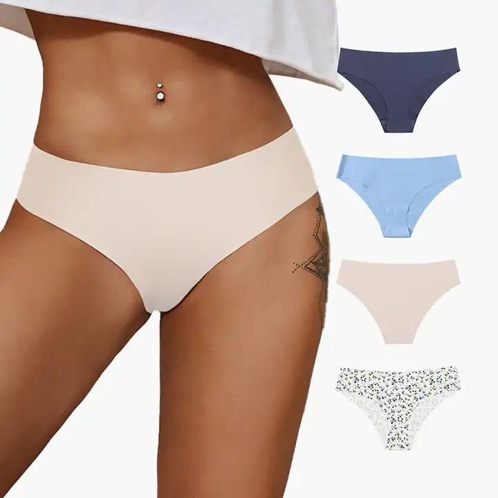 Custom Logo Printed Seamless Thong Panties Women′ S