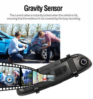 Obdpeak — caméra de voiture full HD 1080p, écran tactile 7 pouces, pour automobile, objectif dula, DVR, rétroviseur, capteur G, moniteur de stationnement IR