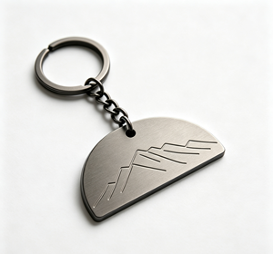 Porte-clés personnalisé en alliage de zinc moulé sous pression, logo émaillé noir, anneau de clé de voiture, forme irrégulière - Product Image 2