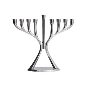 Hanukkah ชาวยิว menorah Black chanukah menorah judaica 12เผ่าผู้ถือเทียนเก้าสาขา