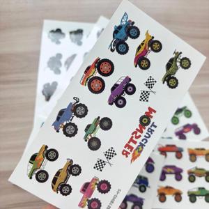 2026 Nuevas Pegatinas de Tatuajes Temporales Impermeables Ecológicas de Camionetas Monstruo y Carreras de Coches, 8 Hojas para Uso en Fiestas, Arte Corporal - Product Image 2