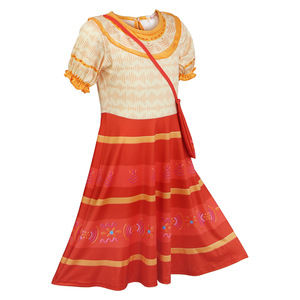 Disfraz de Mirabel de Disney Encanto para mujer, disfraz de adulto con patrón de rayas rojas y amarillas, traje para actuación en escenario - Product Image 3