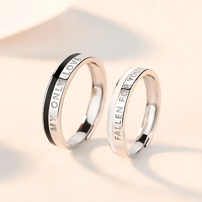 Parole di lettere di alta qualità il mio unico anello d'amore è morto per te anello 100% argento Sterling 925 nuovo anello di coppia nuziale