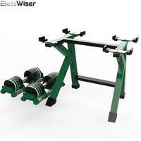 Ensemble d'haltères antidérapants BettWiser 20 kg 40 kg 90 lbs 100 lbs avec support d'haltères réglable, haltères robustes pour la maison