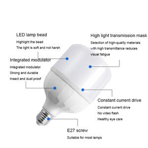 Hot Selling Innen beleuchtung High <span class=keywords><strong>Lumen</strong></span> 100Lm/W 5W 10W 15W 20W 30W 40W 50W Glühbirne Ac85-265V mit B22 und E27 Basis <span class=keywords><strong>LED</strong></span> T Birne - Product Image 3