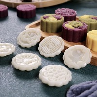 6 Style Dekorations werkzeug Mid Autumn Festival DIY Hand druck Fondant Moon Kuchen form Runde/Quadrat Blume Mooncake Mould Set