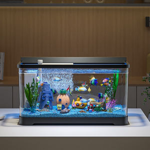 Rectangle Moyen <span class=keywords><strong>Aquarium</strong></span> Avec Filtration pour Salon Décoration Fish Tank <span class=keywords><strong>Aquarium</strong></span> Maison Aménagement Paysager - Product Image 1