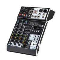 Console de mixage professionnelle 4 canaux avec égaliseur 3 bandes, DSP, réverbération, Bluetooth, USB, entrées XLR et RCA, 4 sorties stéréo pour scène, maison, karaoké et performances
