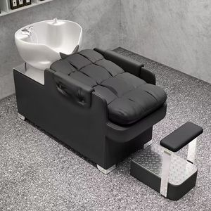 Sillón de Champú Portátil de Lujo Moderno con Lavabo de Cerámica para Salones de Belleza, Spa y Masajes - Muebles de Salón Duraderos - Product Image 1