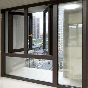 Ventanas de aluminio estándar personalizadas Hurricane Impact, ventana abatible de rotura térmica de vidrio templado Doble - Product Image 3