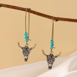 Western Cowboy Cowgirls Bijoux Accessoires pour femmes Western Bull'S Head Dangle Boucles d'oreilles - Product Image 6