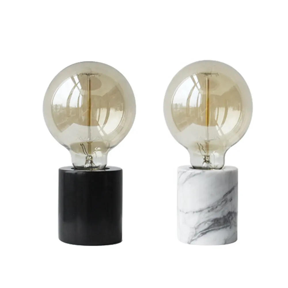 Luxus-Dekor anpassen Natur marmor Carrara weißer Marmor und Nero Marquina Marmor lampe auf Basis