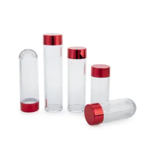 时尚透明空容器药品维生素透明医用塑料片剂红色药瓶250毫升