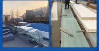Plaques de toiture en PRV, panneaux ondulés en polycarbonate, film thermofixe Melinex anti-âge, surface pliable, découpe HLT