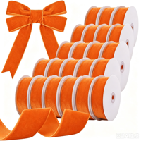 Ruban en velours uni de 1 cm, personnalisé, 5 mètres, pour mariages et emballages de Noël tendance - Vente en gros