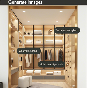 2025วางโชว์กระจกแบบปรับแต่งได้ชั้นวางของในตู้เสื้อผ้าแบบวินเทจเฟอร์นิเจอร์ตู้เสื้อผ้าแบบเดินได้ - Product Image 4